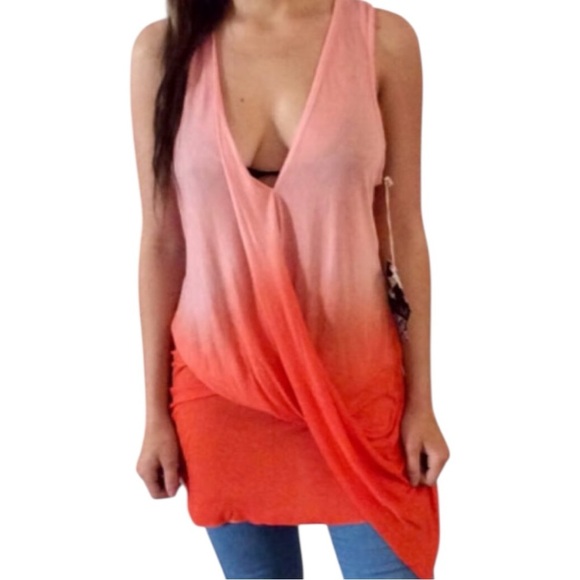 Young Fabulous & Broke Cleo Ombre Drape Tank Top. - Picture 1 of 5